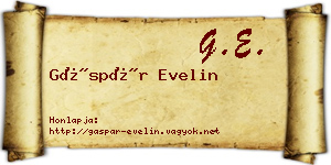 Gáspár Evelin névjegykártya